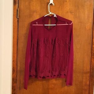 XL burgundy blouse